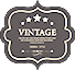 Vintage logo with ornate frame and crown icon.